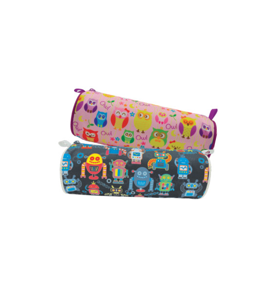 Cartuchera/Estuche Escolar, Mod.  Owl & Translucent. 1 Cierre, Unidad